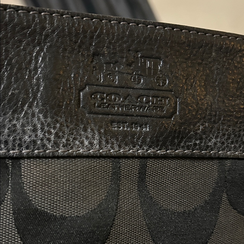 Coach Dark Gray Signature Shoulder Bag - Picture 2 of 6